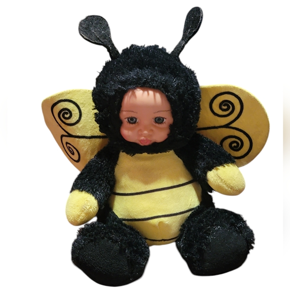 MEGATOYS Baby Face Bumble Bee 9" Stuffed Plush Doll